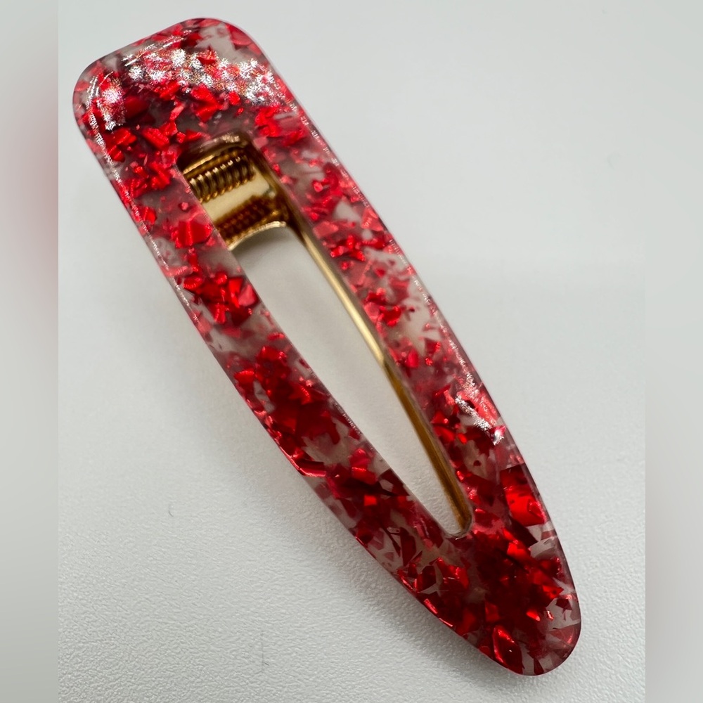 Embellished Red Alligator Clip New